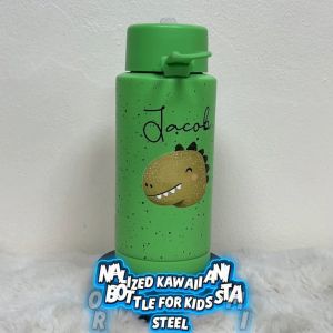 Transfer It Personalized Kawaii Animal 1L Water Bottled Tumbler Kids Stainless Steel W/Straw