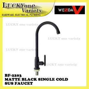 BF2203 WESDA MATTE BLACK SINGLE COLD FAUCET