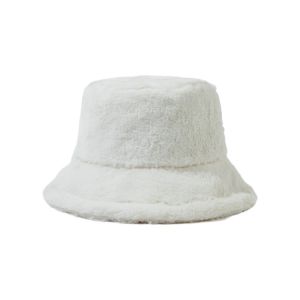 UNMEGONI Soft Winter Bucket Hat Solid Colors Thickened Warm Vacation Cap Cold Proof Imitation Rabbit Fur Fishermans Hat for Women Girl