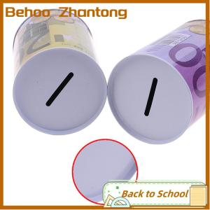 Behoo Euro Dollar Money Box Safe Cylinder Piggy Bank Banks For Coins Deposit Boxes