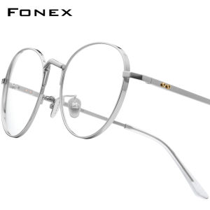 FONEX Kính Titan nguyên chất phụ nữ thiết kế thương hiệu Tròn Kiểu retro cổ điển Gọng kính người đàn ông đầy đủ-rim Nhật Bản chất lượng cao siêu nhẹ tùy chỉnh kính mắt cho mắt 884
