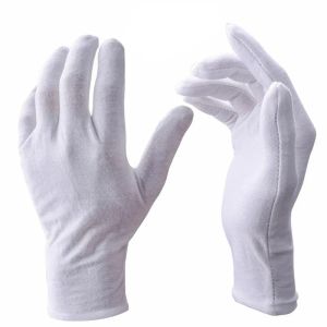 10Pairs White Cotton Gloves for Jewelry Ceremonial Work Gloves Full Finger Men Women Etiquette Cotton Gloves Elastic White Work Safety Gloves Inspection Work High Stretch Protection Gloves
