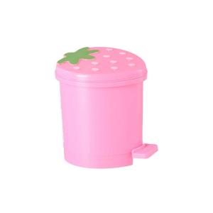 DJDK Pink Durable Cute Washable Garbage Container With Lid Decorative No Odor Pop-Up Trash Basket Dustbin Wastebasket Trash Can