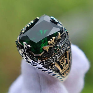 【Luxury Vintage】Mens Emerald Green Ring Mens Jewelry/Gift For Him/Classic Design/Vintage Accessories/Male Ring