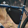 ROCKBROS Bike Triangle Frame Bag With Zipper Closure And Reflective Logo 1.5L Big Capacity Narrow Edge Design Cycling Bags. 