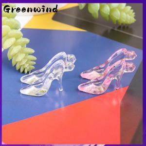 【Greenwind】 24ชิ้น/ถุง1:12ตุ๊กตา Miniature transparent high heels Dolls House Decor