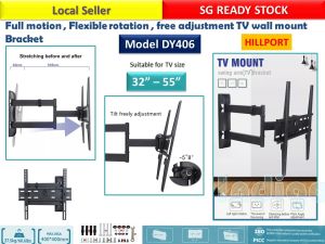Wall Mount TV Bracket for tv size 32" -55" Swivel 90° Rotation Left & Right  Flexible Stretching & Rotating Tilting DY406
