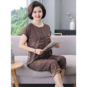 Đồ bộ trung niên chất liệu mát thấm hút mồ hôi đồ bộ nữ kiểu set đi chơi bộ đồ trung niên cho bà cho mẹ Nesa TN01