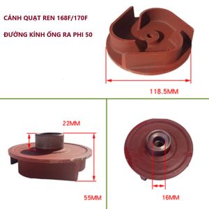 Cánh bơm nước máy bơm chạy xăng 168F/178F đường kính ống ra phi 5080