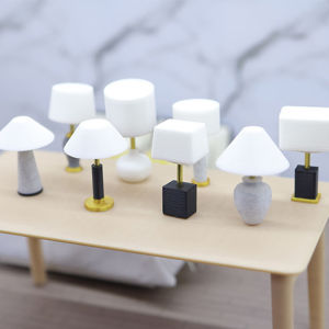 QUANSEN 1 Piece Children Baby Gift Toy 1:20 Dollhouse Mini Furniture Miniature Desk Table Lamp Model Doll House DIY Accessories