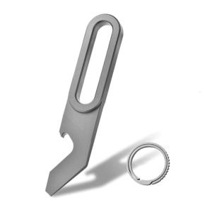 Everyday Carry Gear Miniature Survival Tool For Outdoors Adventure Featuring 5 In 1 Bottle Opener Pry Bar And Keyring