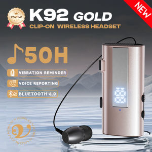 หูฟังบลูทูธ6.0แบบคลิปออนไร้สายธุรกิจแจ้งเตือนการสั่นสะเทือนในการโทรการรายงานหมายเลขเสียงการถ่ายภาพด้วยคลิกเดียวชุดหูฟัง50H