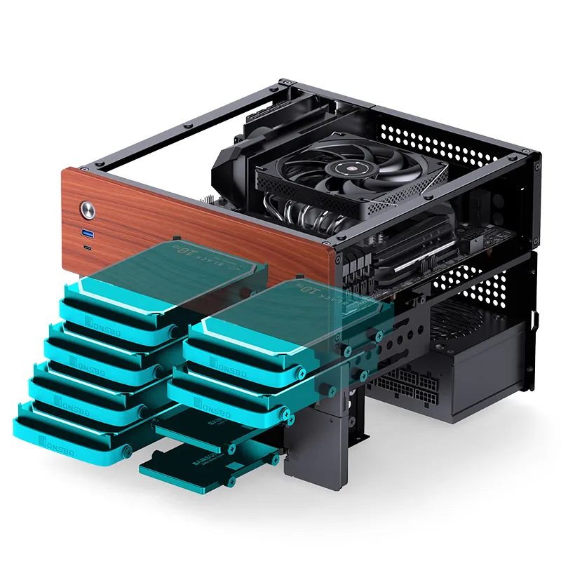 新品 未使用Jonsbo N4 Itx/MicroAtx Nasケース Amazon.co.jp: JONSBO N4 ブラック NAS PCケース、ウォールナット