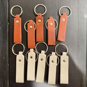 PU leather keychain (key chain leather gold pendant) Engrave Service