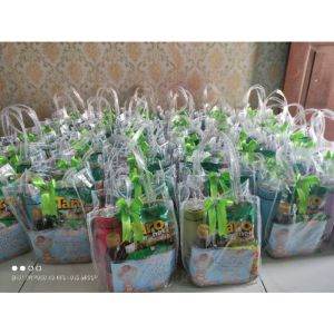 Tas Totebag Mika PVC Polos Goodiebag Hampers Souvenir Ulang Tahun Transparant Bening Murah