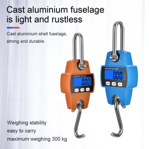 300kg Mini Crane Scale LCD Digital Electronic Stainless steel Hook screw Hanging Weight Crane Scales Weighing Balance