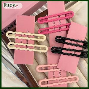 Fitow 2Pcs set Candy Color Metal Hollow Hair Clip Broken Hair Side Duckbill Bangs Y2k Hair Accessories