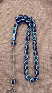 สร้อยข้อมือลูกปัดพลาสติก10มม. มีสไตล์พร้อมลูกปัดแต่งตา33เม็ดอุปกรณ์พกพาทันสมัยสำหรับชุดลำลองหรือชุดทางการ