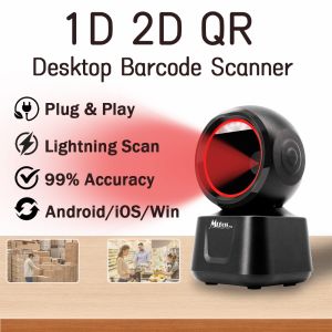 1D 2D Desktop QR Payment Barcode Scanner for POS Supermarket Food Shop Pharmacy Grocery Store Paynow