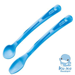 KU.KU Duckbill bộ 2 muỗng ăn dặm cho bé từ 4 tháng tuổi nhựa PP và TPR ku5439