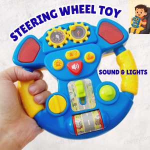 [FREE BATTERIES] Kids Toy Car Steering Wheel Pretend Driving Steering Wheel