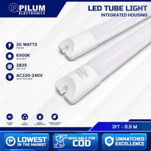 Pilum 20W LED Tube Light Integrated Housing 2FT 6500K Daylight SMD2835 AC220-240V Energy Saving Lamp
