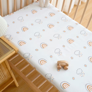 เปลเด็กบางเย็นผ้าปูที่นอนพอดี Serat Bambu เตียงเด็กทารกผ้าปูที่นอนผ้าคลุมที่นอนฤดูร้อน