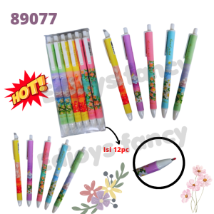 Edjoys Pulpen Pena Ballpen Pen gel ballpen cetek 1 pack isi 12pc 1 lusin cute cetekan mekanik aesthetic karakter fancy berbagai varian lucu unik space animal bear 89050 - 78 anime girl view 2517-8
