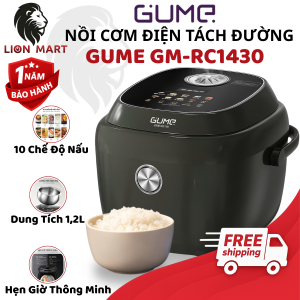 Nồi Cơm Điện Tách Đường Gume GM-RC1430 Dung Tích 12L Inox An Toàn-Nồi Cơm Tách Đường Chuẩn Hàn Quốc Tốt Cho Ăn Kiêng