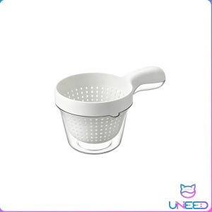 UNeed Dual Layer Handheld Drain Colander Portable Fruit Vegetable Washing Basket Kitchen Strainer Bowl