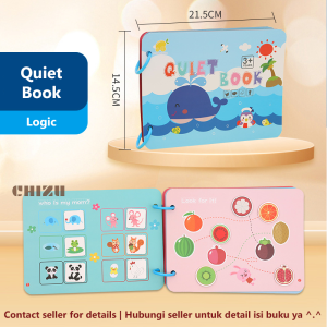 English Quiet Book | DIY Busy Activity Book with Velcro | Buku Worksheet Aktivitas Anak TK / Preschool / Kindergarten / Montessori Bahasa Inggris | Mainan Edukatif Edukasi Anak Bayi Balita