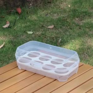 Outdoor Camping Egg  Shockproof With Egg Tray Kitchenware Portable Clear Storage  With Lid