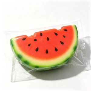 FGJEB Realistic Watermelon Squeeze Toy Simulation Fruit Cute Summer Cucumber Sensory Fidget Ball Creative PU Slow Rebound Toy Kids Adults