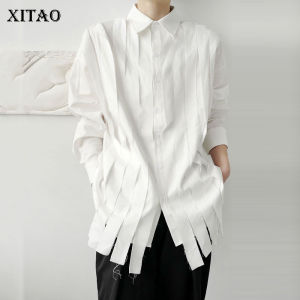 XITAO Blouse Tassel Full Sleeve Women White Causal Shirt