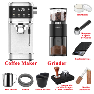 LAHOME Mesin Kopi Cold / Hot Brew Coffee Machine Espresso Maker 20-Bar High Pressure Extraction Compact Design Espresso Machine Smart Pre-infusion Rich Crema Professional With Milk Steam Wand Dual-Stainless Steel Body Auto Shut-off Updated 意式浓缩咖啡机