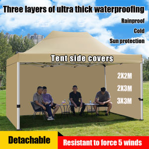 [24 hours delivery] side wall canopy 6x6 6x10 10x10 10x15 10x20FT transparent canvas canopy side wall khemah tent with cover kanopi pasar malam tent side cover rain only transparent canopy fabric