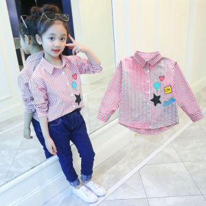 Blouse Kids Girl Baby Girls Shirts Girls Tops Long Sleeves Cotton Striped T-Shirts