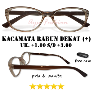 Kacamata Khusus Untuk Yang Mempunyai Mata Rabun Jarak Dekat Baca Plus (+) 1.00 s/d +3.00 Frame Coklata Cat Eye Untuk Pria Wanita - TERMURAH
