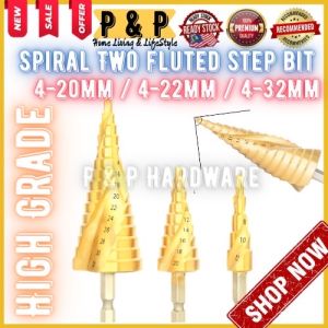 Spiral HSS Steel Titanium Coated Multi Step Universal Drill Bits Cone Cutting Set Wood Iron Metal Drill