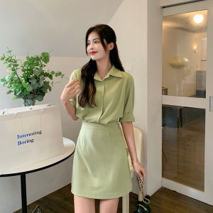 Missliu Fashion Womens Skirt Fake Two-Piece POLO Collar Shirt Dress 2025 New Texture Professional Waist Show Thin Design Skirt