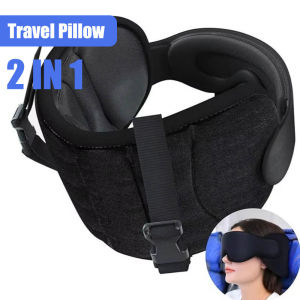 Travel neck pillow with eye mask breathable for sleep with integrated fixation and support light - blocking eye mask2026