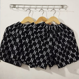 Celana Pendek New York Motif NY Bahan Lutto Sablon Premium Fulltag Printing