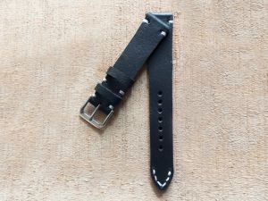 Tali Jam Kulit Sapi Crazy Horse Selapis Hitam TJ13923 Garansi 1 Tahun