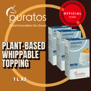PURATOS AMBIANTE PLANT-BASED WHIPPABLE TOPPING 1 LITER X3 PACK - Vegan-Friendly Plant-Based Perfect for Baking