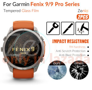 Zenia 2 Miếng Kính Cường Lực Bảo Vệ Màn Hình Cho Garmin Fenix 9 Pro inReach Solar 51mm 47mm 43mm Fenix9 Độ Cứng 9H Chống Trầy Xước Trong Suốt HD Phụ Kiện Dán Đồng Hồ
