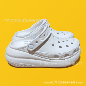 Crocs Womens Puff Clog Sandals with Thick Soles Height-Increasing Beach Shoes Non-Slip Soft Sole Slippers Cloud Clog Outdoor Sandals