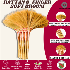 Rattan 8-FINGER Soft Brooms Walis tambo Makapal at Matibay Broom Sweeper Softbroom Baguio walis Tambo Baguio Original broom soft tambo heavy duty Tambo Walis Long Soft Broom  Rattan 8-FINGER Soft Brooms Walis tambo Makapal at Matibay Broom Sweeper Softbro