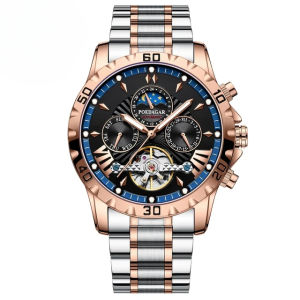 Của nam giới Đồng hồ cơ tự động Tourbillon đồng hồ dạ quang chống nước đồng hồ thép không gỉ reloj