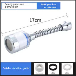 Filter keran pemurni air kepala pancuran putar 360° anti cipratan sambungan universal nosel air penguat Keran Dapur Nosel Anti-percikan Ekstensi Universal Dapat Diputar