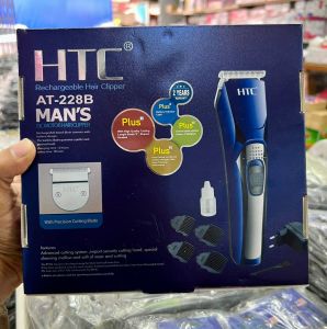 HTC AT-228B RECHARGEABLE ORIGINAL HAIR TRIMMER HAIR CUTTER RAMBUT GUNTING Cordless Legend Hair Clipper with 100+ Minute Run Time for Professional Barbers and Stylists